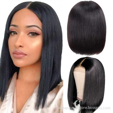 Uniky Human Hair Wholesale Silky Straight Brazilian Human Hair Bob Lace Wig Brazilian Lace Front Closure Short Bob Wig